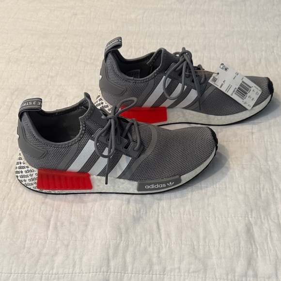 Adidas Gray Sneakers with Red Highlights - Picture 4 of 9